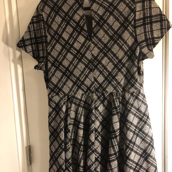 Torrid Black/White Textured Gingham A-Line Dress - Picture 10 of 11